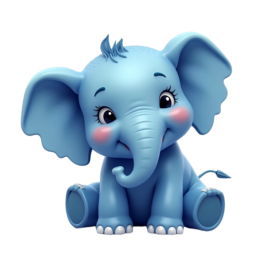 Cute Blue Elephant